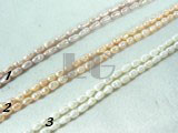 elegant pink, purple and white  seed pearl strand of 3-3.5mm