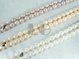 white, pink and purple rice pearl strand of 4mm