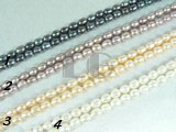 pink, white, purple and peacock blue rice pearl strand of 4-5mm