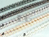 pink, white, purple, coffee and peacock blue rice pearl strand