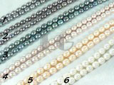 pink, white, purple, coffee, peacock blue and peacock green rice pearl strand
