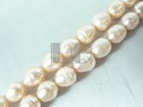 pink cultured freshwater rice pearl strand of 10-11mm
