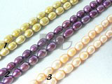red, blue and green freshwater rice pearl strand 6-7mm