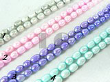 pink, purple, light green and coffee rice pearl strand