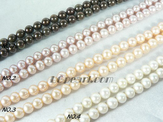 pink, white, coffee and purple round pearl strand