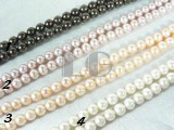 pink, white, coffee and purple round pearl strand