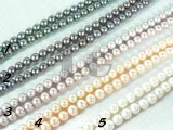 pink, white, coffee, purple and peacock green round pearl strand