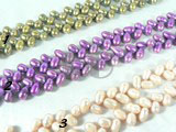 pink, purple and copper freshwater wheat pearl strand of 6-7mm