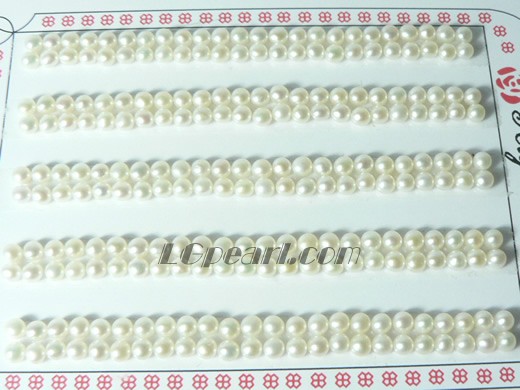 120 pairs white bread freshwater loose pearl beads of 3-3.5mm