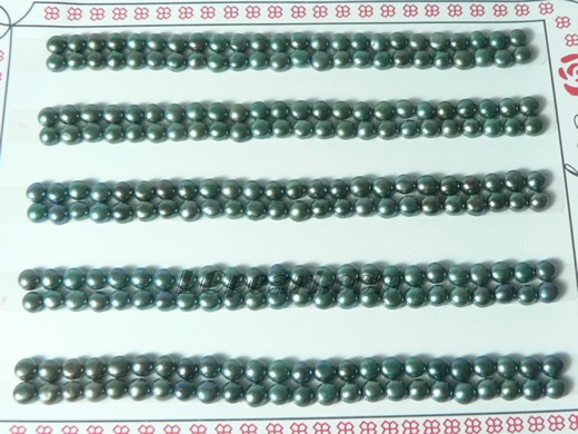 120 pairs peacock green bread loose pearl beads of 3-3.5mm