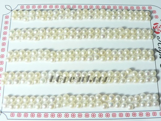discount 120 pairs white bread pearl beads of 3.5-4mm