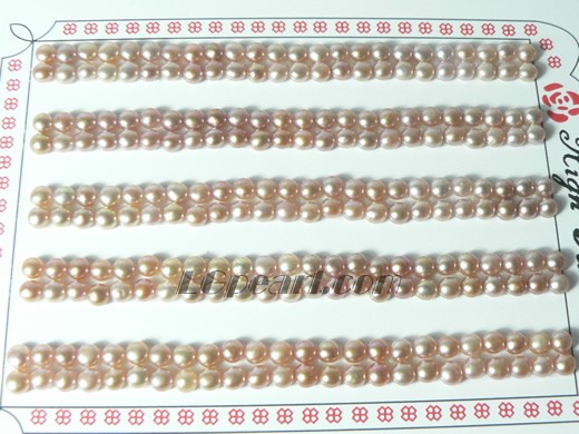 120 pairs purple bread freshwater loose pearl beads of 3.5-4mm