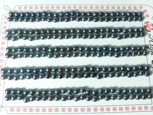 120 pairs black bread freshwater loose pearl beads of 3.5-4mm