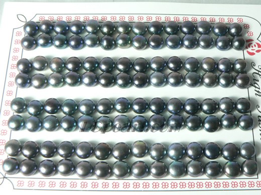 56 pairs black bread freshwater loose pearl beads of 6-6.5mm
