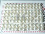 48 pairs white bread freshwater loose pearl beads of 7.5-8mm