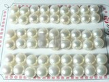 27 pairs white bread freshwater loose pearl beads of 9.5-10mm