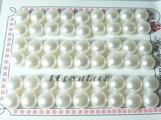 27 pairs white bread freshwater loose pearl beads of 10-10.5mm