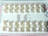16 pairs white bread freshwater loose pearl beads of 11-12mm