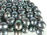 100pcs peacock blue rice freshwater loose pearl beads of 6-7mm