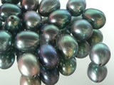 100pcs peacock green rice freshwater loose pearl beads of 7-8mm