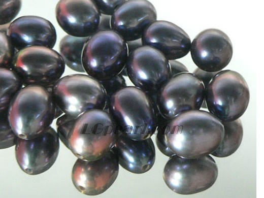 100pcs blue rice freshwater loose pearl beads of 7-8mm