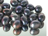 100pcs blue rice freshwater loose pearl beads of 7-8mm