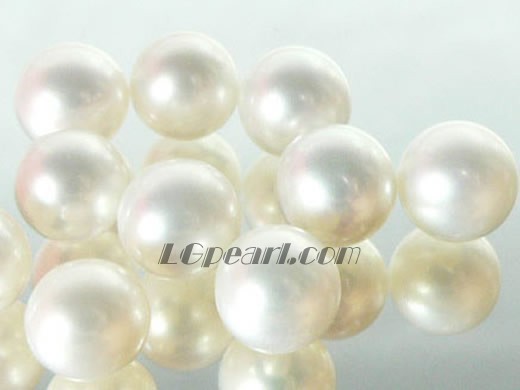 50pcs white round freshwater loose pearl beads of 6.5-7mm