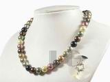 16 inches 10mm round shell pearl single strand necklace of various colors