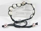 10mm beautiful round white shell pearl knitted bracelet