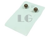 coffee 10mm round shell pearl studs earrings