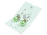 light green shell pearl and white potato freshwater pearl dangling earrings