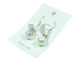 white shell pearl and potato freshwater pearl dangling earrings