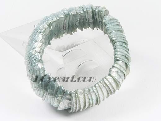 beautiful grey thin-cup sea shell bracelet