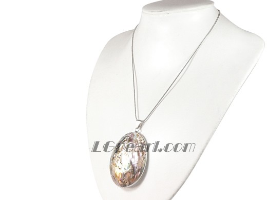 multicolor abalone shell pendant
