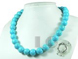 round 12mm blue turquoise necklace