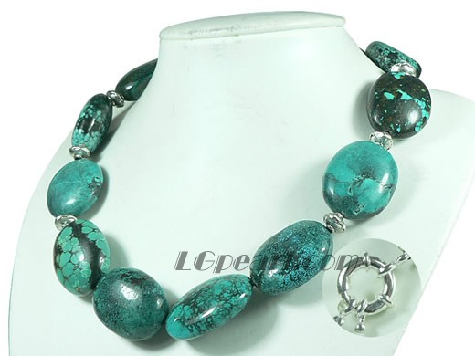 dark green 26*34mm oval turquoise jewelry necklace