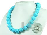 round 12mm cameo blue turquoise jewelry necklace