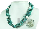 double rows irregular green turquoise necklace