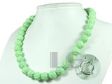 lovely green 12mm round cameo turquoise necklace