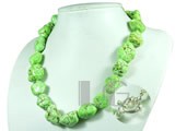 irregular shape green turquoise jewelry necklace
