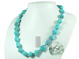simple style irregular bule turquoise necklace