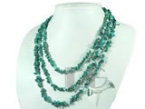 three strands irregular green turquoise necklace