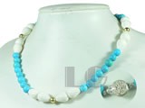 raindrop coral and 8mm round turquoise necklace