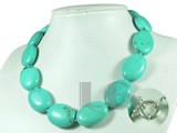 21*28mm oval green turquoise necklace