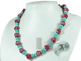 generous multicolor coral and turquoise necklace