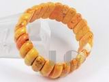22mm yellow oblong shape stretchy turquoise bracelet