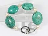 20-25mm green oval shape turquoise bracelet