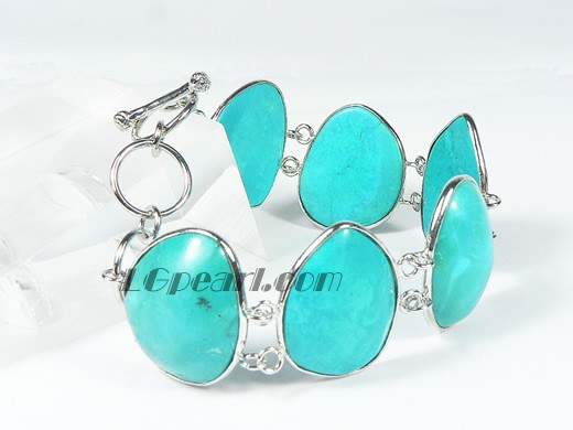 green irregular turquoise bracelet