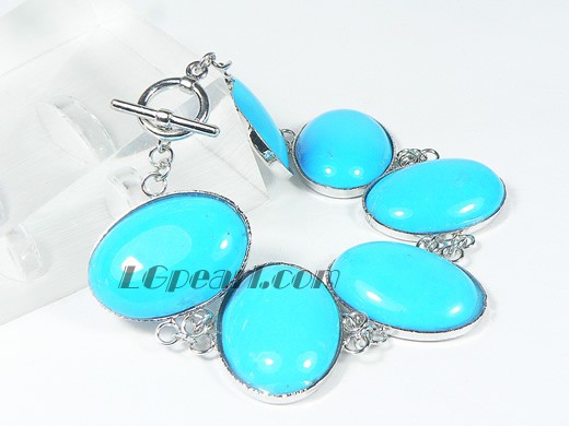 blue oval turquoise bracelet