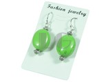 green 10*15mm oval turquoise dangling earrings